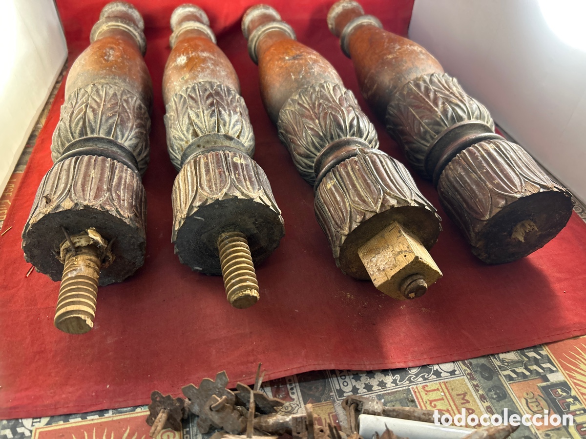 Antig&uuml;edades: PATAS DE MADERA ANTIGUAS MESA - Foto 4