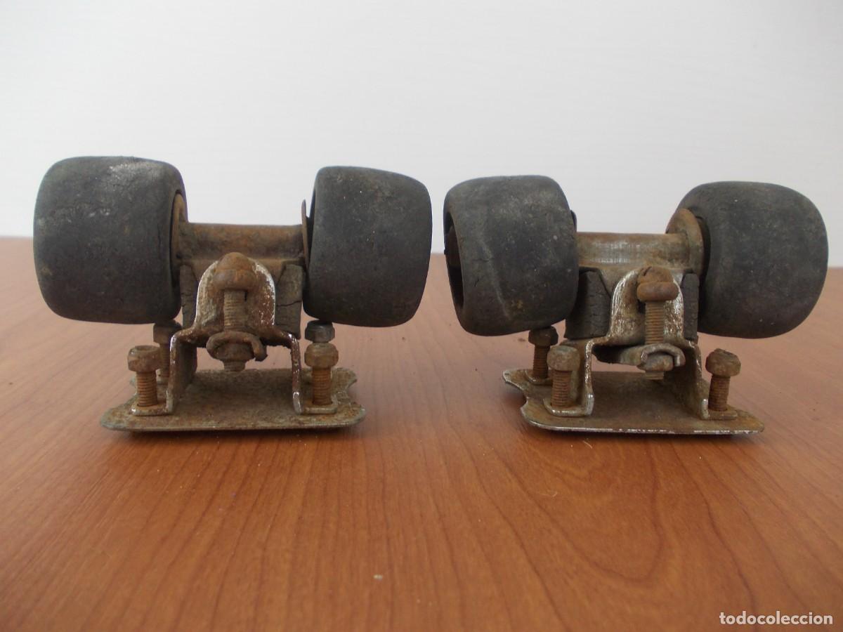 Antiguidades: Ejes Patines Antiguos Hierro Oxidados Ruedas Goma Vintage Decoraci&oacute;n Industrial Steampunk Atrezzo