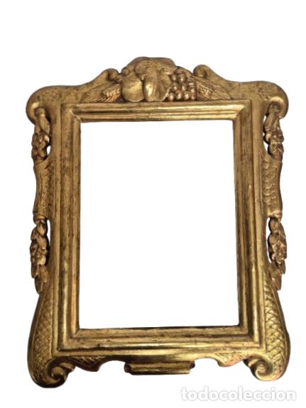 Antig&uuml;edades: Antiguo Marco - Talla de Madera Dorada en Pan de Oro - Ideal Pintura, Espejo - S. XIX