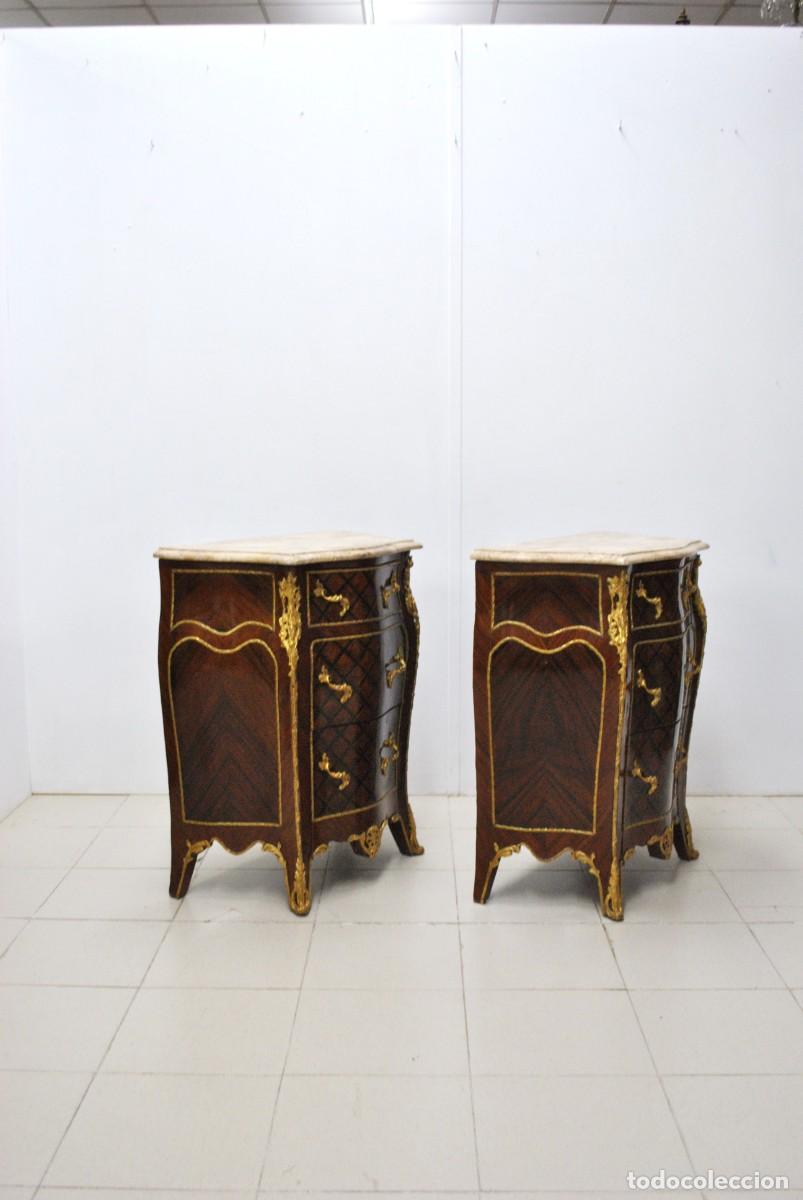 Antig&uuml;edades: PAREJA DE MESITAS BOMB&Eacute; ESTILO LUIS XV - Foto 8