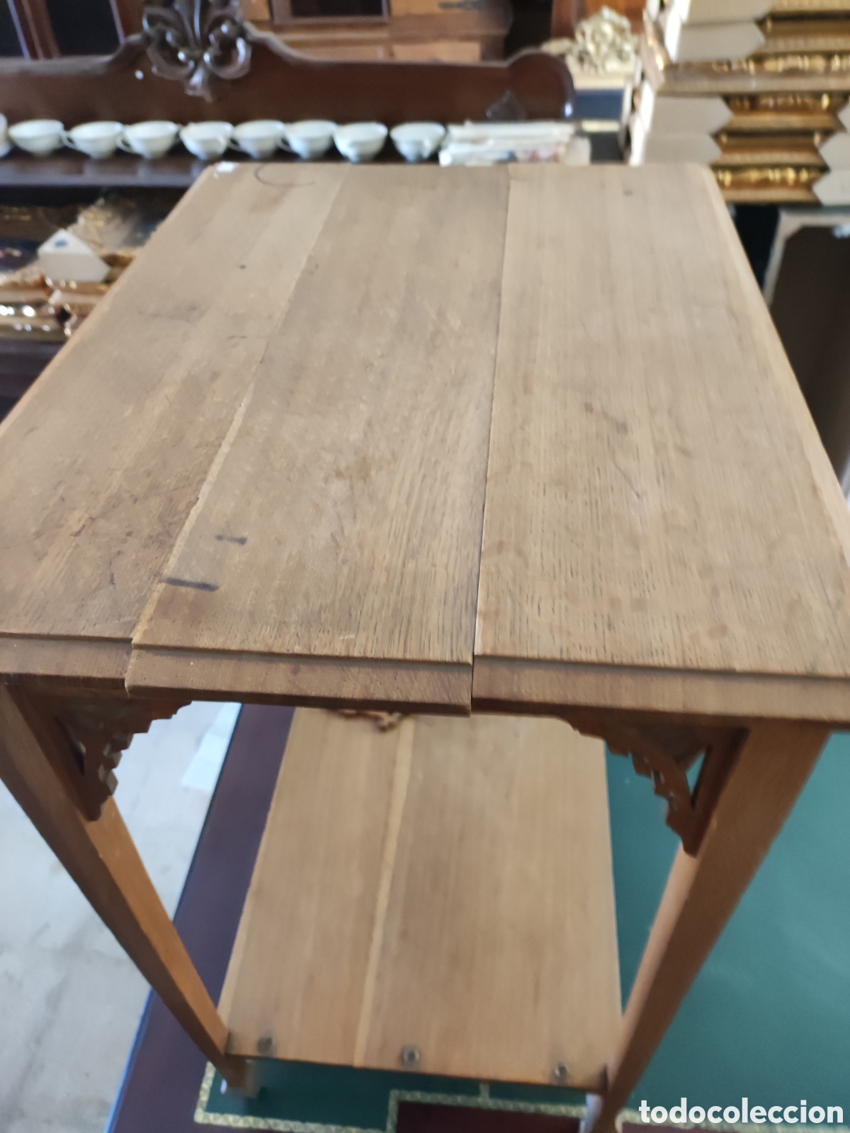 Antig&uuml;edades: Mesa auxiliar de roble - Foto 5