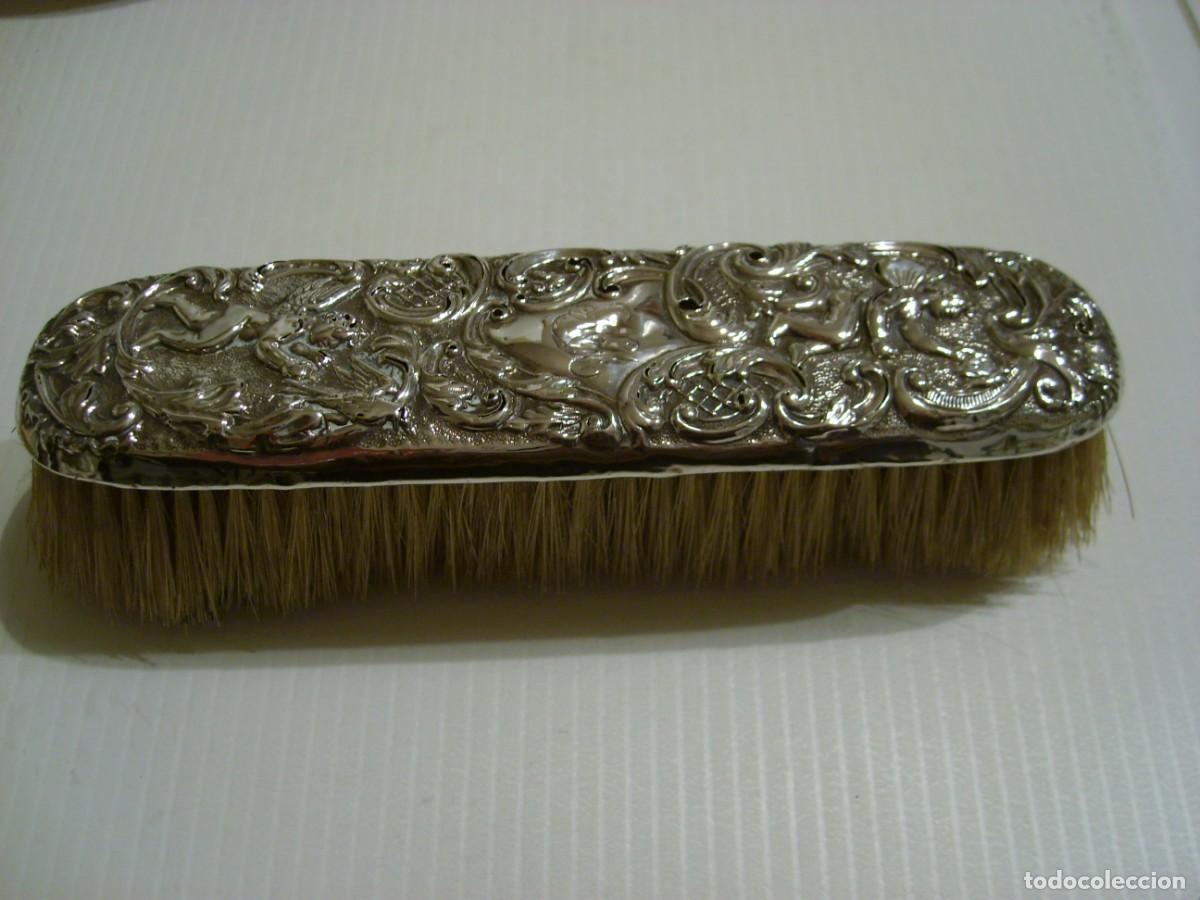 Antig&uuml;edades: ANTIGUO CEPILLO DE PLATA. BIRMINGHAM. A&Ntilde;O 1896. SOLID SILVER BRUSH - Foto 1