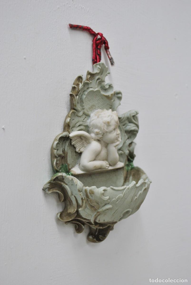 Antig&uuml;edades: BENDITERA FIGURA ANGELITO QUERUBIN - Foto 3
