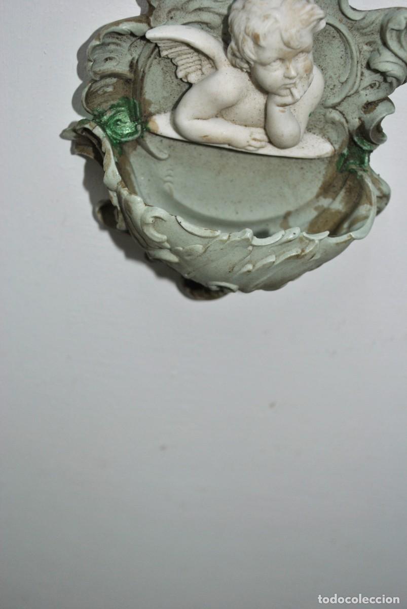 Antig&uuml;edades: BENDITERA FIGURA ANGELITO QUERUBIN - Foto 4