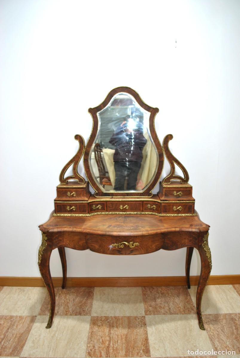 Antig&uuml;edades: TOCADOR LUIS XV CON BRONCES Y ESPEJO - Foto 1