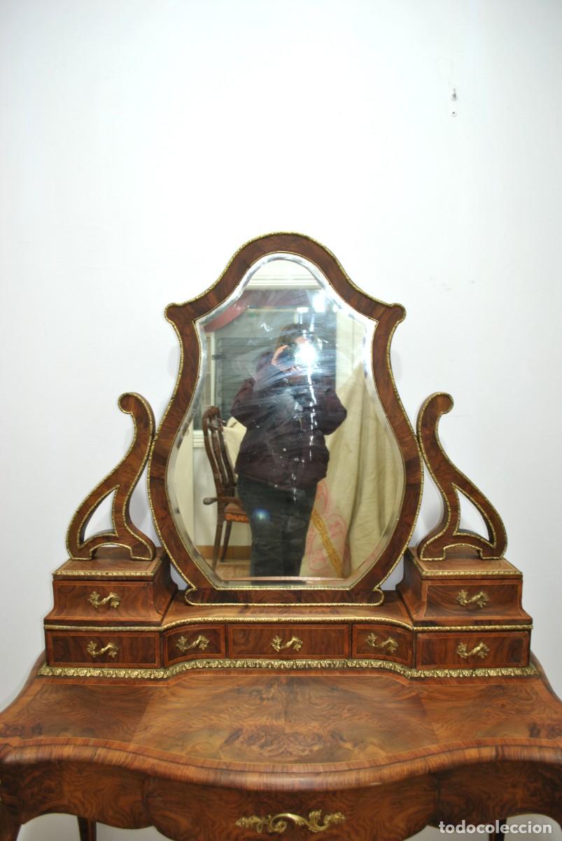 Antig&uuml;edades: TOCADOR LUIS XV CON BRONCES Y ESPEJO - Foto 2