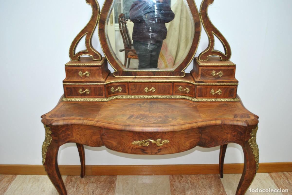 Antig&uuml;edades: TOCADOR LUIS XV CON BRONCES Y ESPEJO - Foto 4
