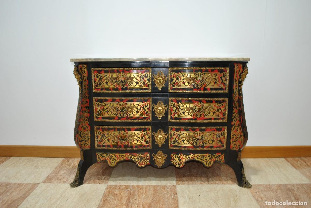 Antig&uuml;edades: C&Oacute;MODA NAPOLE&Oacute;N III DE MADERA EBONIZADA - Foto 2
