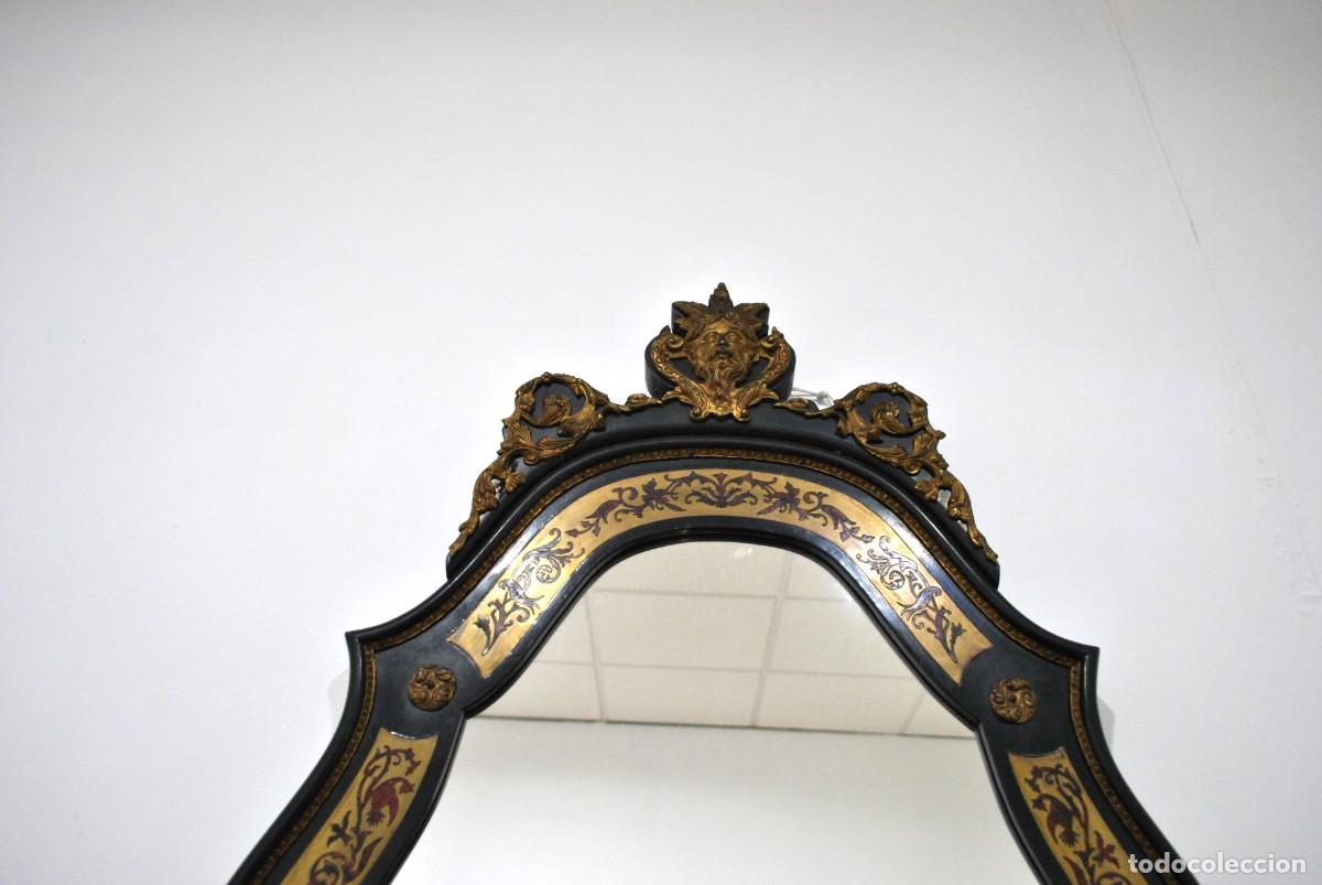 Antig&uuml;edades: ESPEJO NAPOLE&Oacute;N III DE MADERA EBONIZADA - Foto 5