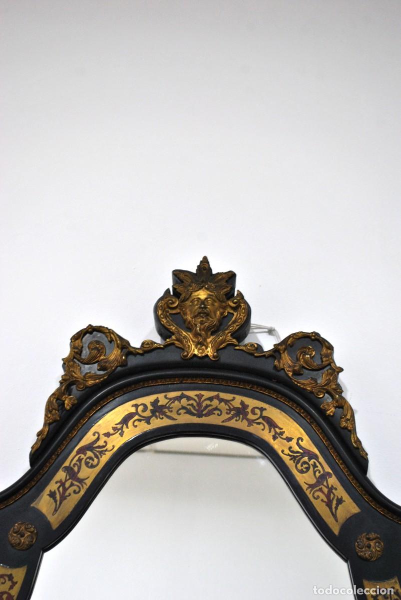 Antig&uuml;edades: ESPEJO NAPOLE&Oacute;N III DE MADERA EBONIZADA - Foto 7