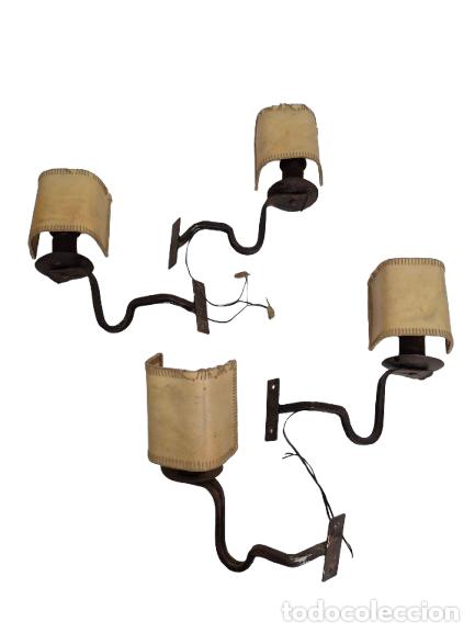 Antig&uuml;edades: Lote de 4 Apliques - Hierro Forjado - Vintage