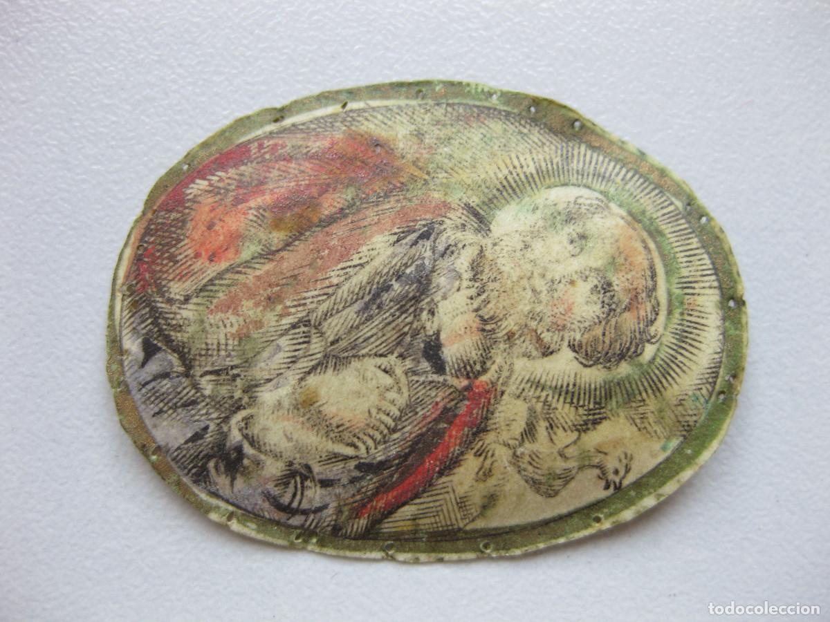 Antig&uuml;edades: IMAGEN DE RELICARIO PARA RELICARIO DE SANTO DOMINGO DE LA CALZADA SOBRE PERGAMINO. S XVII