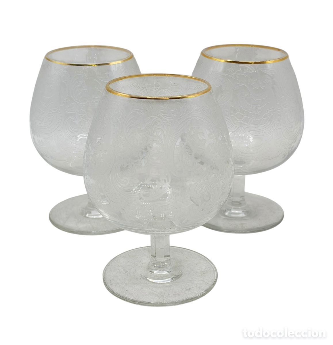 Antiquit&auml;ten: Antiguas Copas de Lujo con Relieves de Querubines acabadas en Oro