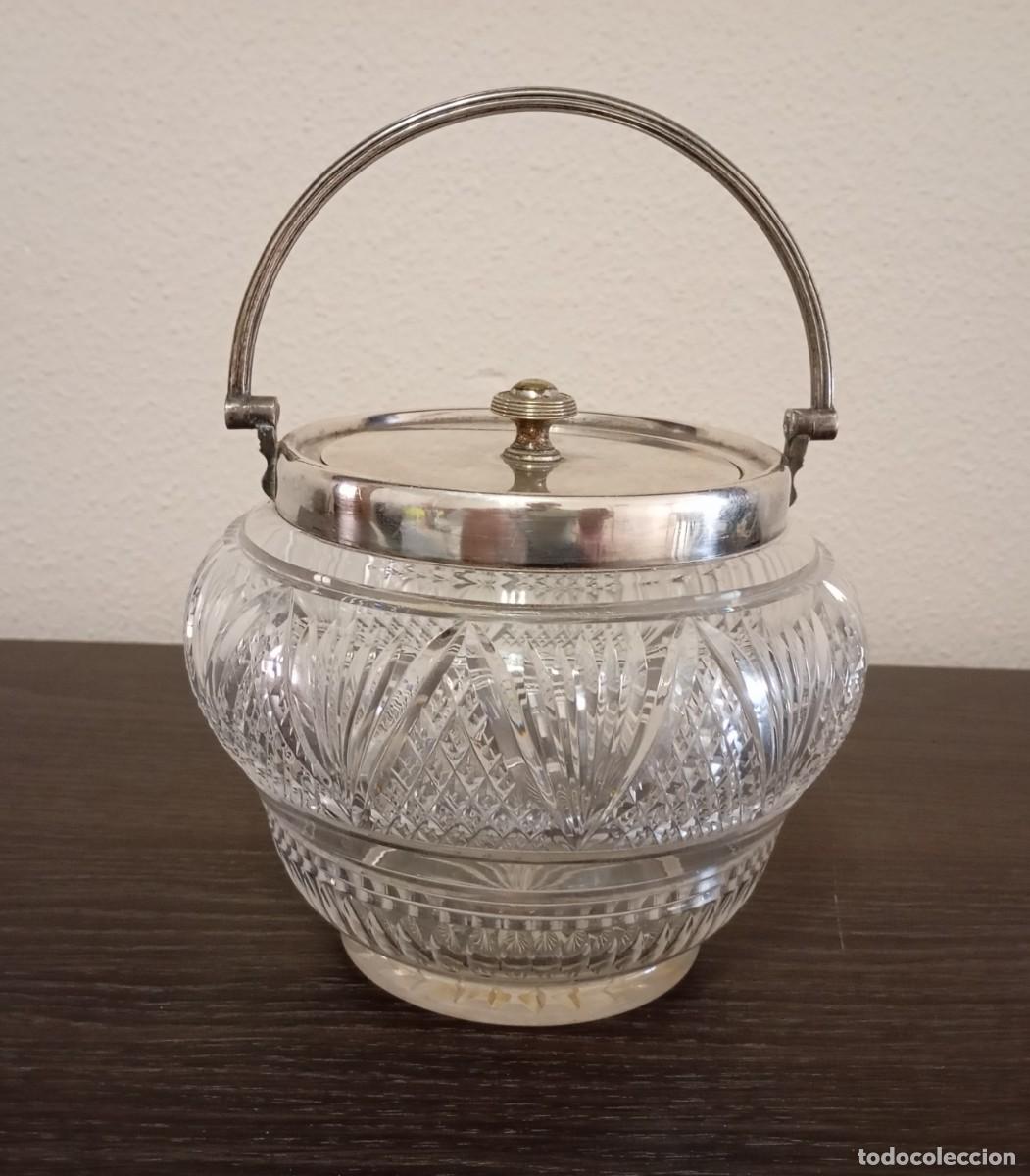 Antiques: BONITO TARRO DE GALLETAS O AZUCARERO ANTIGUO DE 1900-1910,JAMES DIXON & SONS,SHEFFIELD INGLATERRA