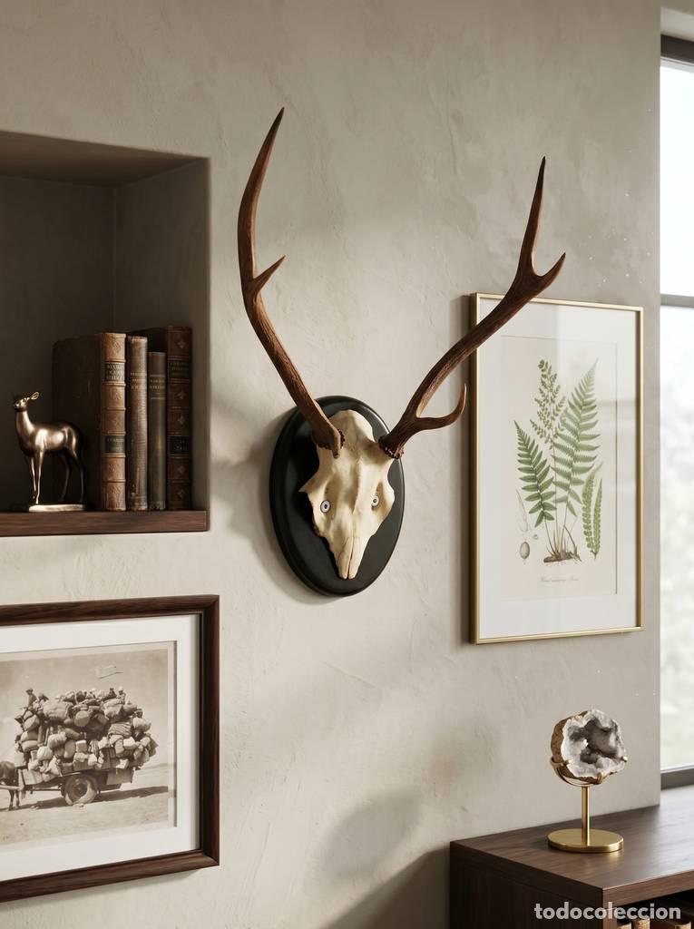 Antig&uuml;edades: CORNAMENTA DE CIERVO DECORATIVA - Foto 1