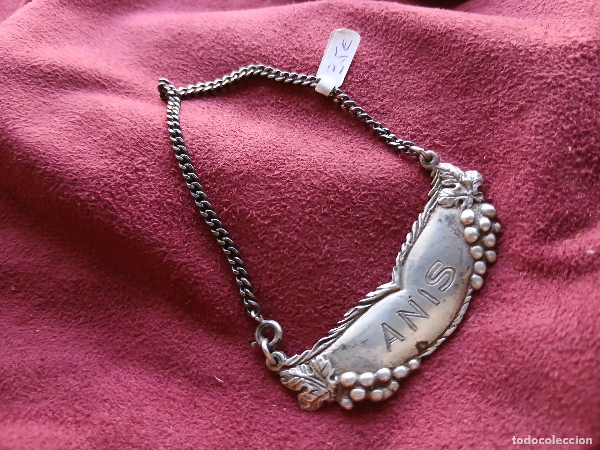 Antig&uuml;edades: Collar de plata para botella de anis - Foto 1