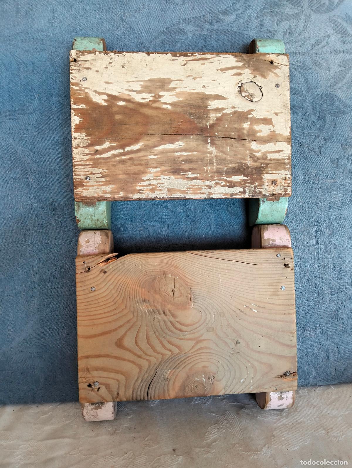 Antiquit&auml;ten: Pareja de reclinatorios de madera de convento para rezar y arrodillarse a&ntilde;os 30-40