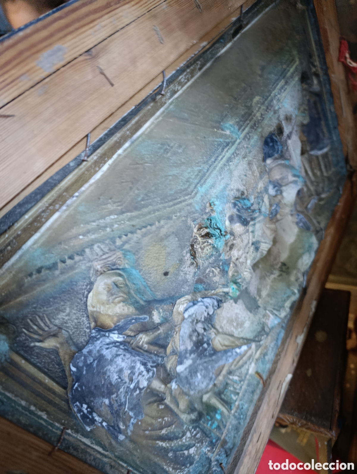 Antig&uuml;edades: Cuadro &uacute;ltima cena laton plateado. - Foto 7