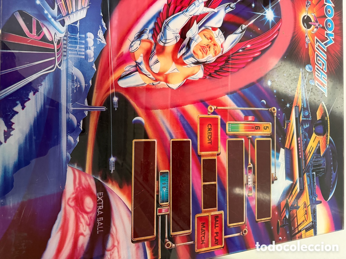 Antig&uuml;edades: Backglass Pinball Moon Light Original - Foto 3