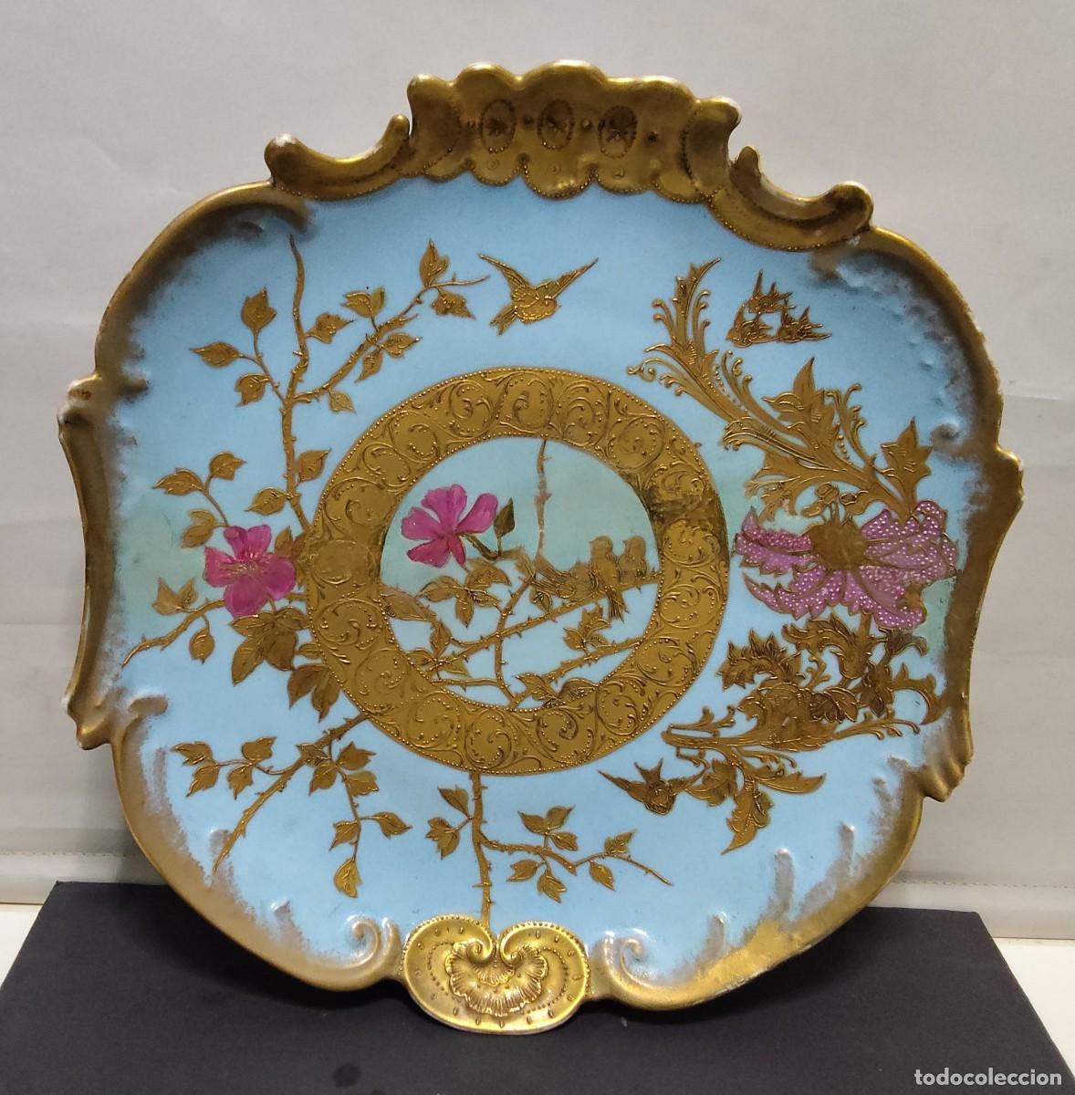 Oggetti Antichi: Antigua Bandeja en porcelana Limoges,sigloXIX