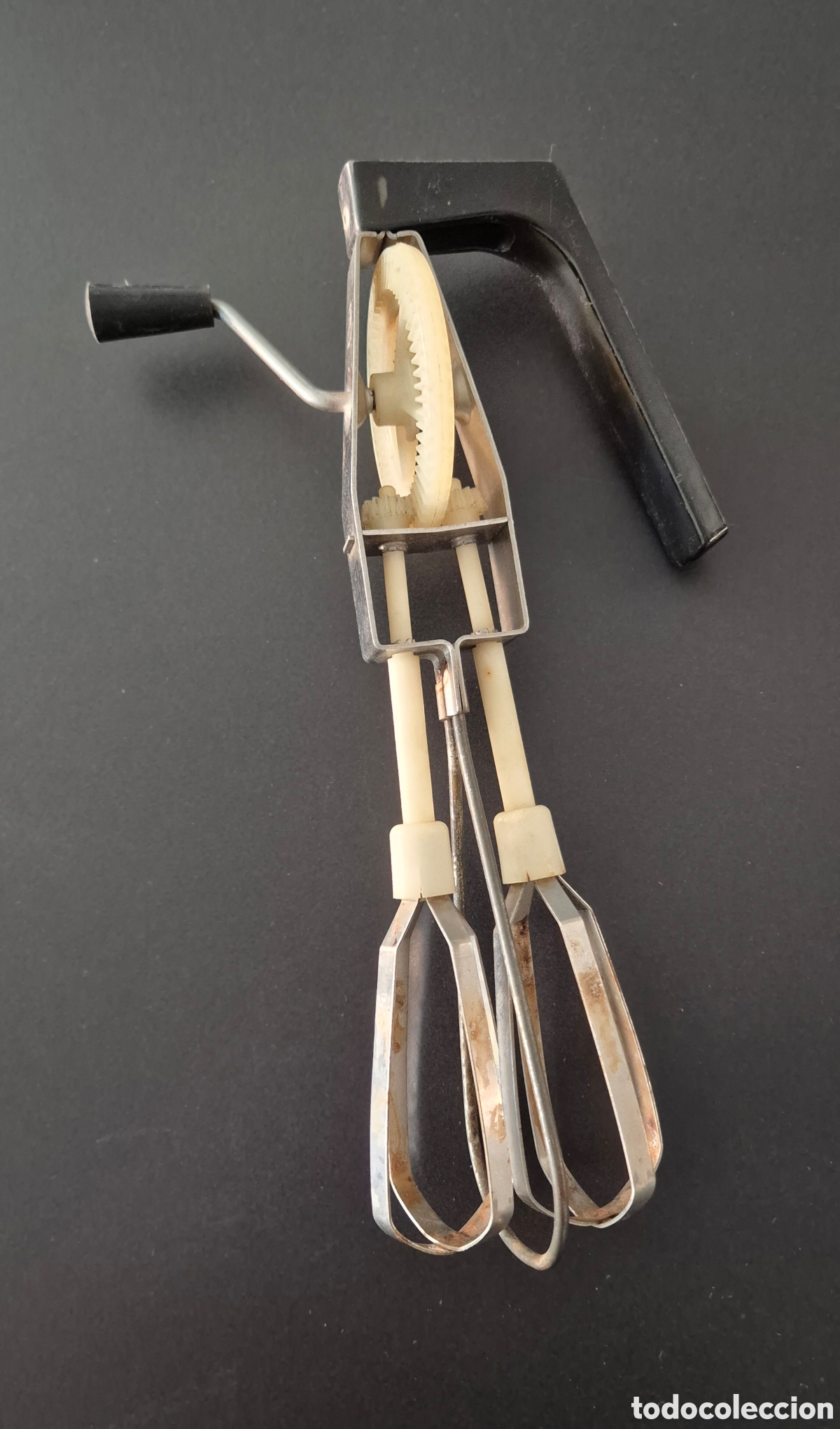 Antiques: Batidora manual antigua doble varilla