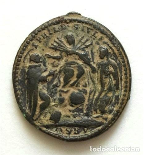 Antiquit&auml;ten: Medalla Servita. San Pelegrino Laziosi. San Felipe Benicio y Santa Juliana Falconeri. Siglo XVIII