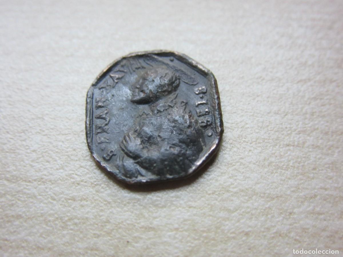 Antig&uuml;edades: Medalla de bronce San Ignacio y San Francisco Javier S XVIII Medidas 1,5 x 1,3 cm