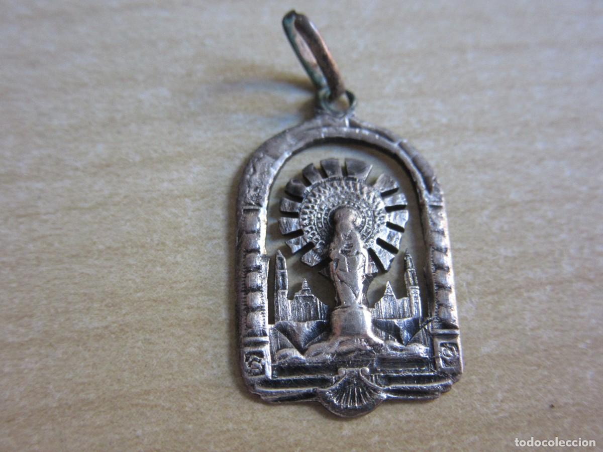 Antiques: Medalla de plata de la Virgen del Pilar Medidas 2,2 x 1,3 cm