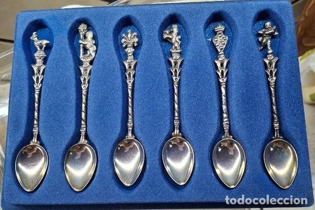 Antig&uuml;edades: Precioso juego de seis cucharas de caf&eacute; vintage.