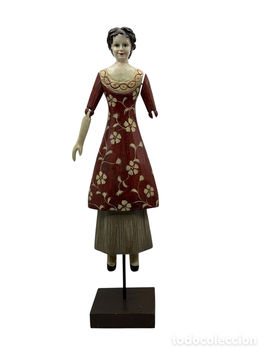 Oggetti Antichi: Figura Virgen de trajes madera