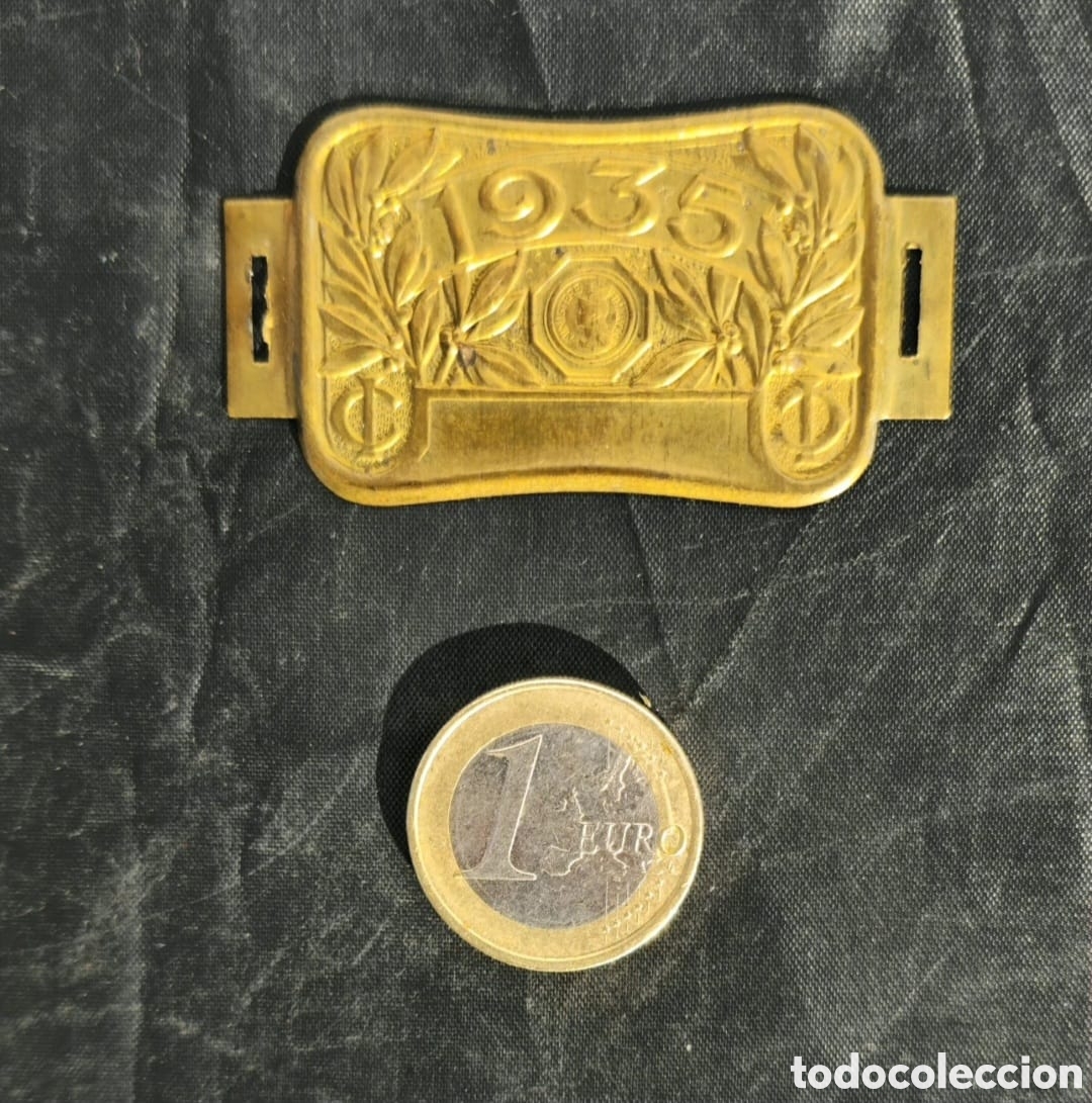 Antig&uuml;edades: Placa 1935 impuesto fiscal - Foto 1