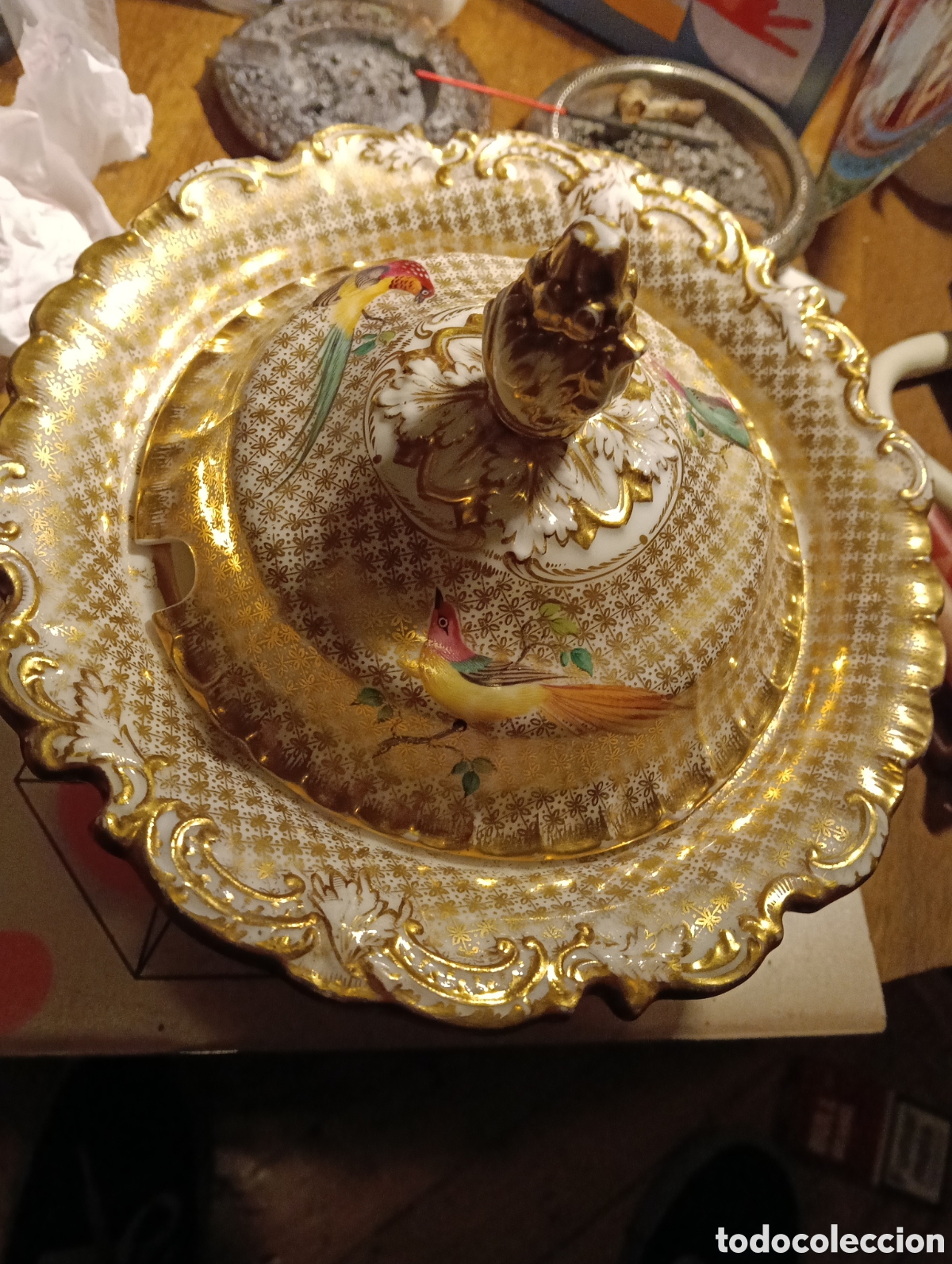 Antig&uuml;edades: Mantequera Completa Copeland & Garrett (Late Spode) - Aves del Para&iacute;so - C. 1840