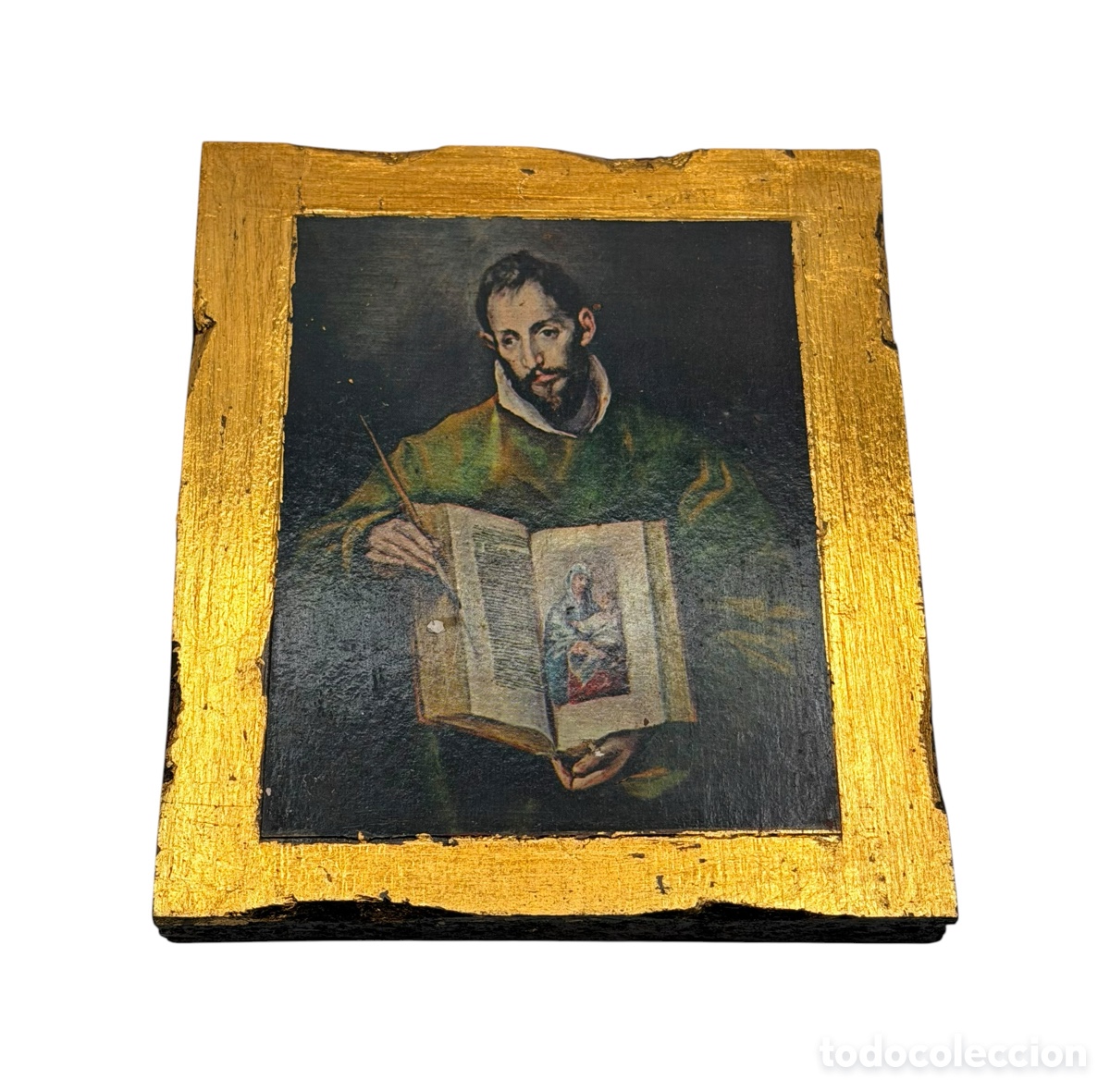 Antiques: Icono Religioso en Madera Dorada