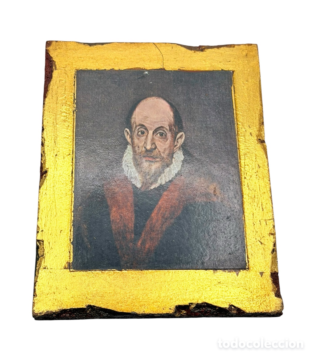 Oggetti Antichi: Icono Religioso en Madera Dorada