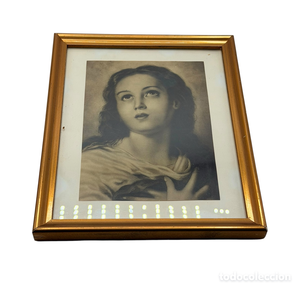 Antig&uuml;edades: Retrato Virgen Mar&iacute;a Enmarcado