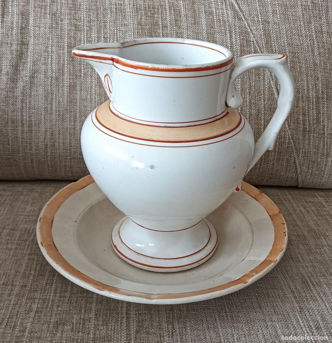 Antig&uuml;edades: ANTIGUA JARRA Y PLATO DE CERAMICA DE VALDEMORILLO