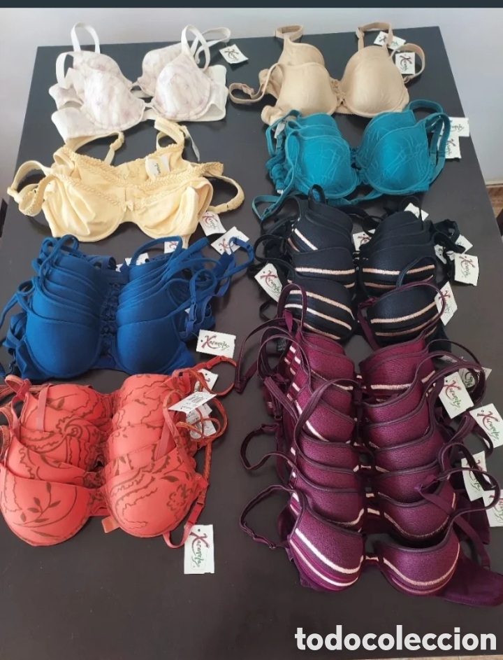 Antig&uuml;edades: Lote 36 sujetadores con etiqueta