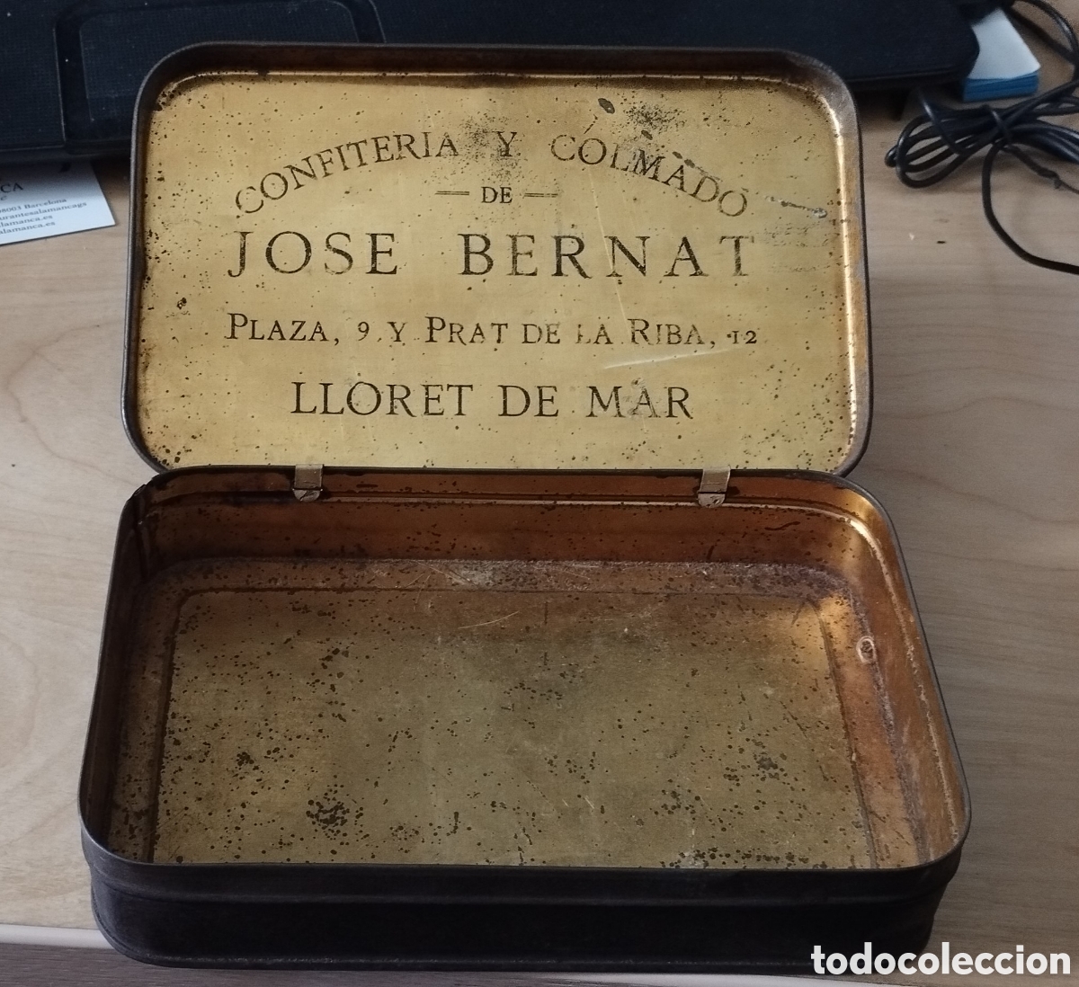 Antiquit&auml;ten: ANTIGUA CAJA CONFITERIA Y COLMADO JOSE BERNAT - LLORET DE MAR - A&Ntilde;OS 1920