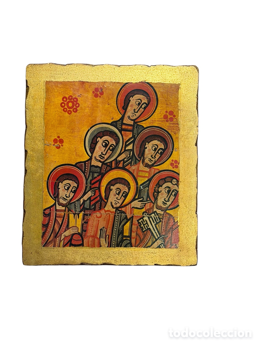 Oggetti Antichi: Icono Religioso en Madera Dorada