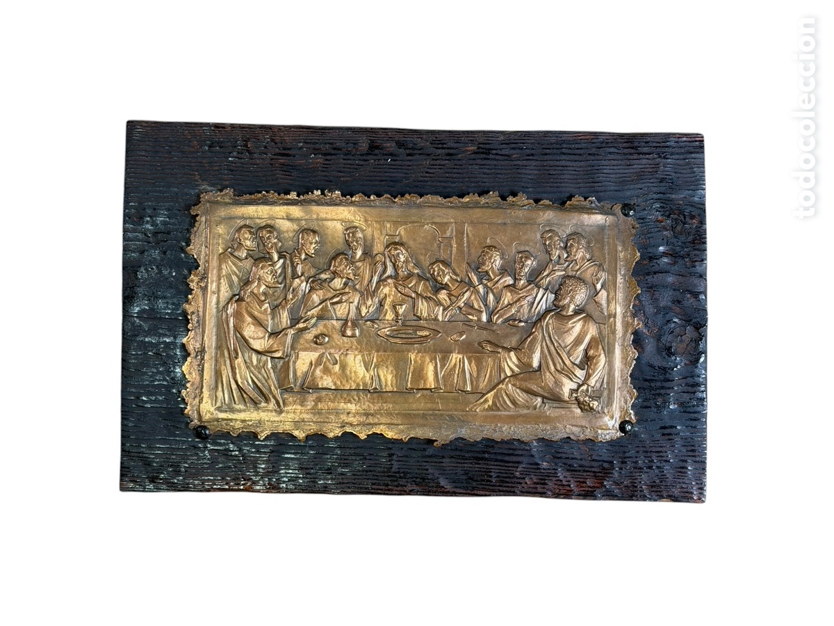 Antiquit&eacute;s: Relieve de La &Uacute;ltima Cena en Cobre