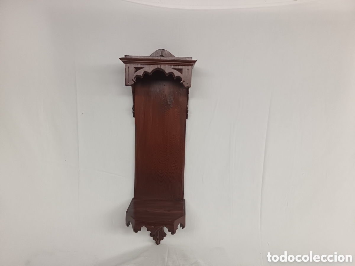 Antiques: CAPILLA DE PARED PARA SANTO, MADERA, TIPO G&Oacute;TICO, PRINC. S XX. MUY BUEN ESTADO