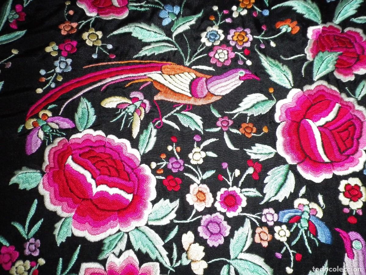 Antig&uuml;edades: MANTON DE MANILA DE FLECO LARGO, CON BORDADOS CON MAS DE 80 A&Ntilde;OS PERFECTO ESTADO VER FOTOS