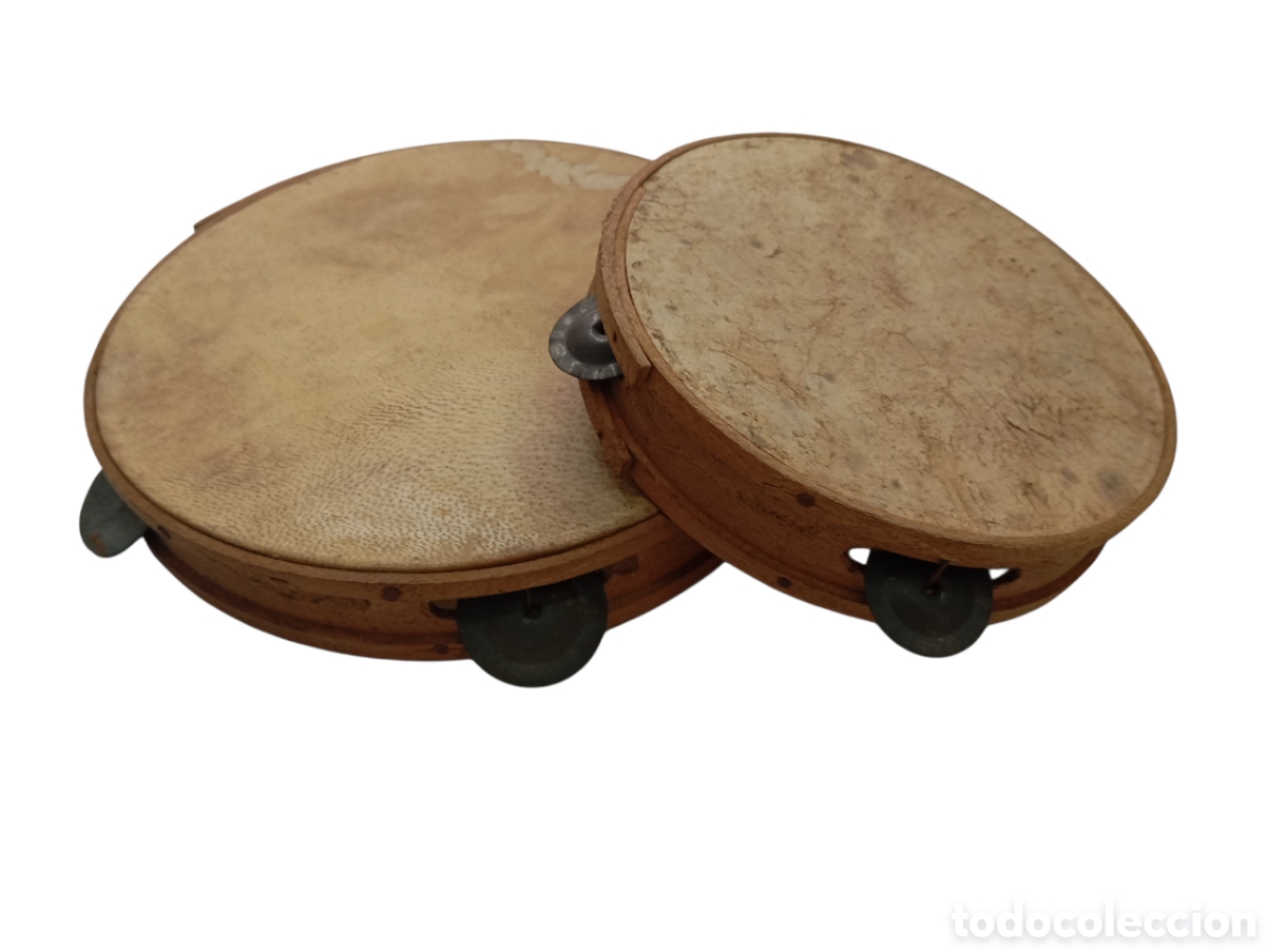 Antiquit&auml;ten: ANTIGUAS PANDERETAS PAIS VASCO PANDERO TAMBOUR DE BASQUE PP. S. XX GERNIKA O&Ntilde;ATI TXISTULARI
