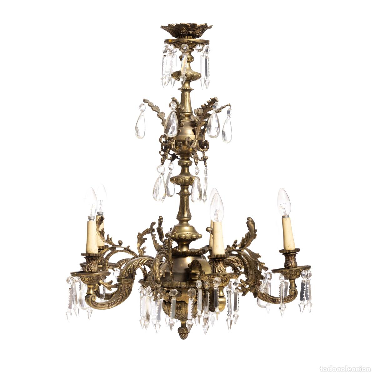 Antig&uuml;edades: L&Aacute;MPARA DE TECHO DE CINCO L&Uacute;MENES