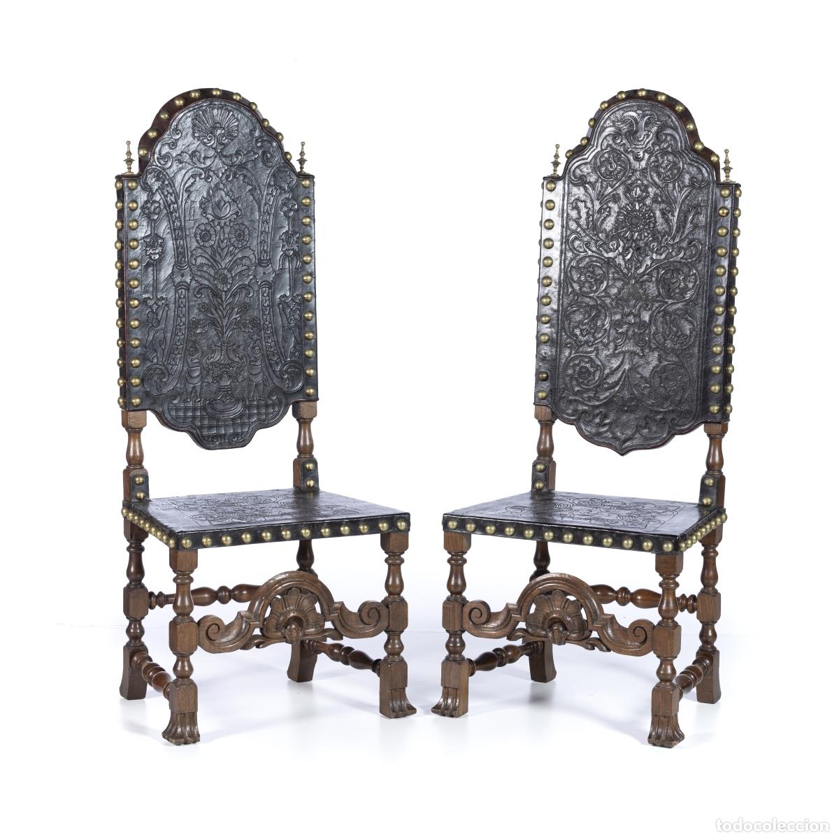 Antig&uuml;edades: PAR DE SILLAS DE RESPALDO ALTO