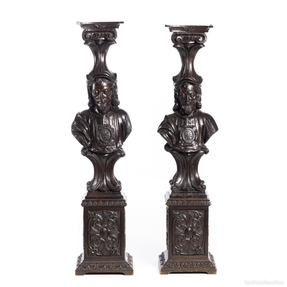 Antiquit&eacute;s: PAR DE COLUMNAS DEL SIGLO XIX