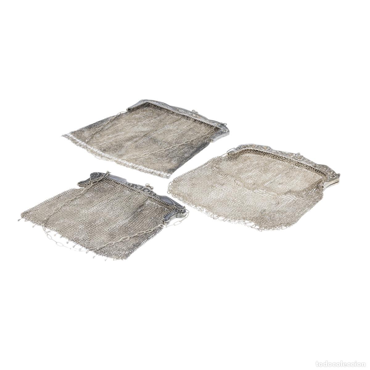 Antig&uuml;edades: TRES BOLSAS DE MALLA PLATEADAS