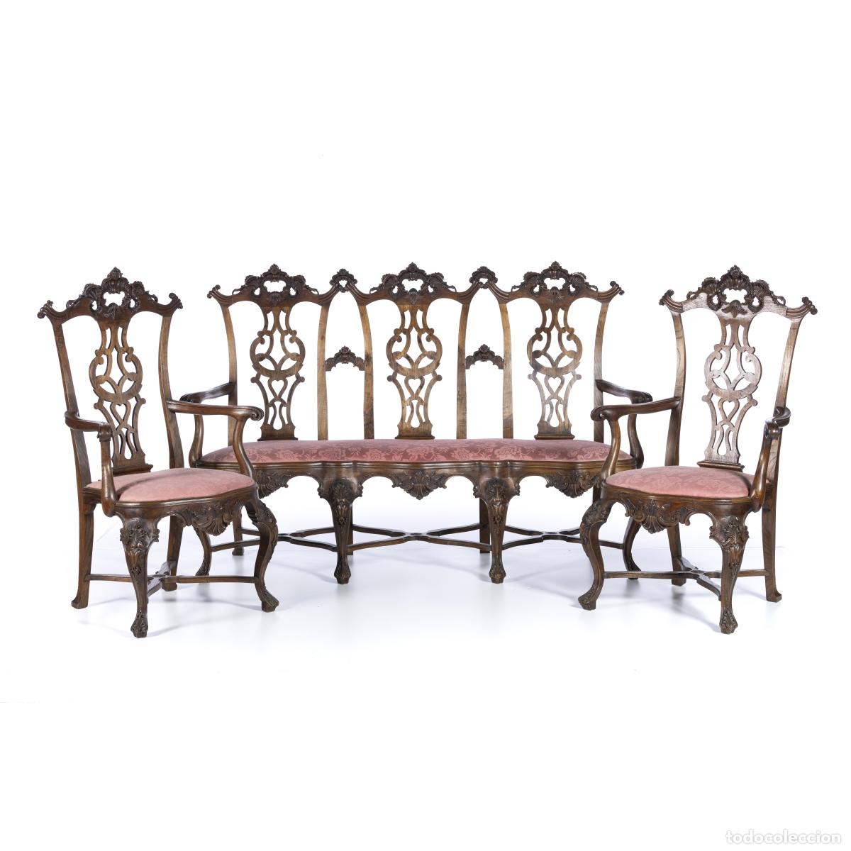 Antiquit&auml;ten: CANAP&Eacute; Y PAR DE SILLONES REY JUAN V