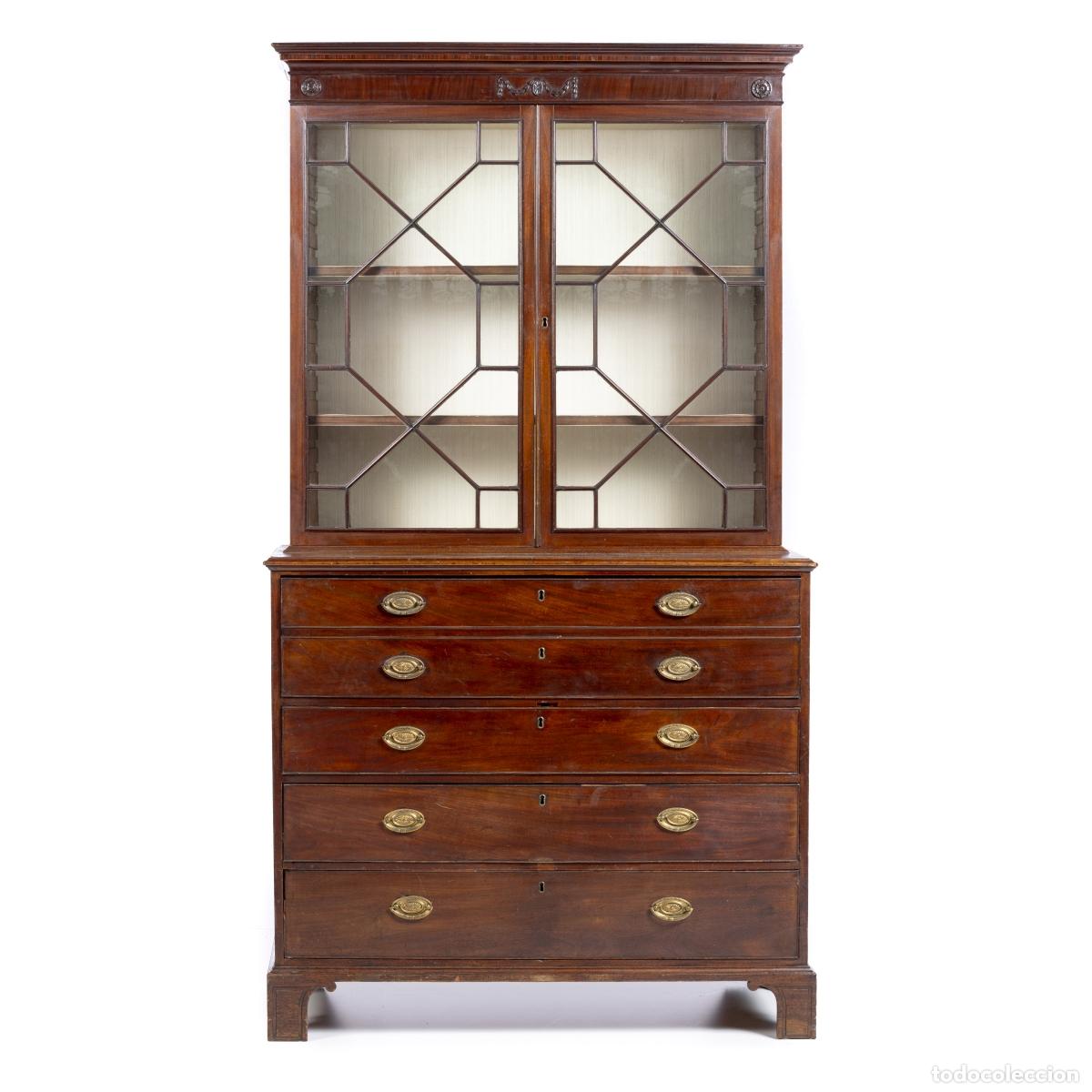 Oggetti Antichi: ESTANTER&Iacute;A CON CAJ&Oacute;N SECRETARIO