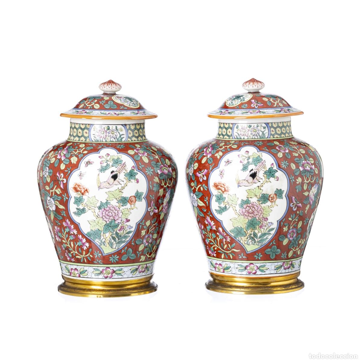 Oggetti Antichi: PAR DE FRASCOS CON TAPA